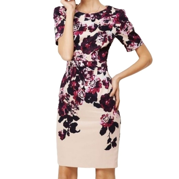 Coeur De Vague YuLinGe Floral Sheath Dress Size 12 - Picture 1 of 9